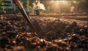 preparing soil and garden space