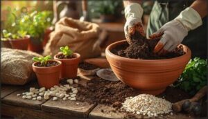 preparing soil and potting mix preparing soil and potting mix