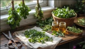 preserving harvested herbs for later