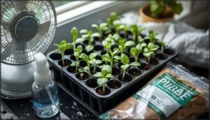 preventing damping off and promoting airflow