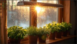 providing light and temperature for herbs