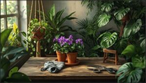 pruning vines, perennials, and indoor plants