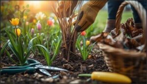 removing dead plant material and debris removing dead plant material and debris