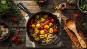 sauteed squash with tomatoes & onions