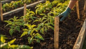 spacing and planting tomato seedlings