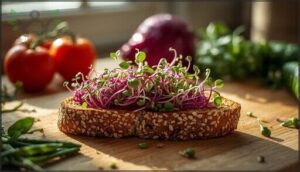 sprout toast with microgreens
