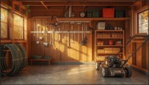 storing garden accessories and equipment storing garden accessories and equipment