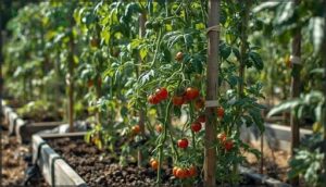 supporting and training tomato plants
