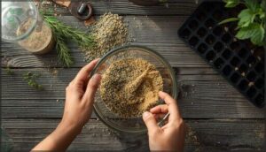 techniques for even sowing (mixing tiny seeds with sand) techniques for even sowing (mixing tiny seeds with sand)