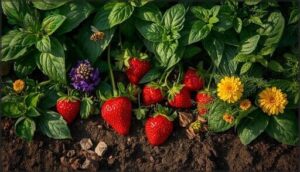 top herbs and flowers for strawberries