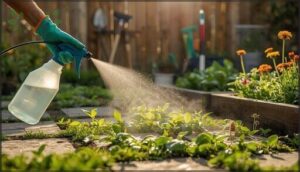 using organic herbicides and vinegar solutions