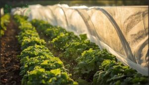 using row covers and fine mesh netting using row covers and fine mesh netting