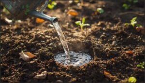 water and settle your amended soil