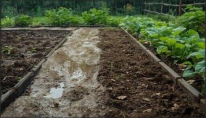 water drainage and pooling indicators