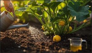 watering and feeding summer squash