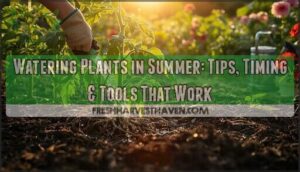 watering plants in summer