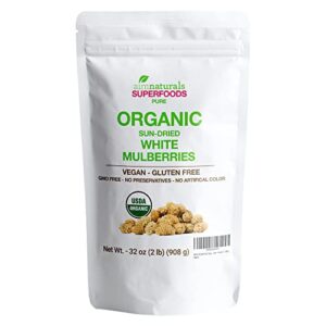 White Mulberries Dried Organic Bulk B08V18V3XT