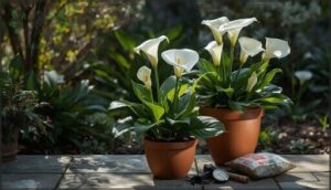 calla lilies: elegant container choice calla lilies: elegant container choice