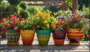 colorful painted pots and planters colorful painted pots and planters