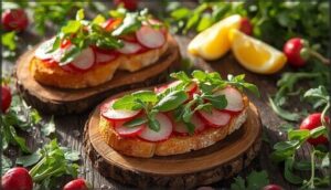radish and arugula toasts radish and arugula toasts