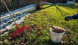 removing winter debris and obstacles