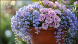romantic pastel arrangements (e.g., lobelia & double calibrachoa) romantic pastel arrangements (e.g., lobelia & double calibrachoa)