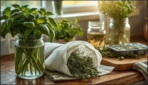 storing and preserving fresh herb leaves storing and preserving fresh herb leaves