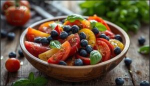 summertime tomato salad with blueberries summertime tomato salad with blueberries