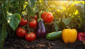 tomatoes, peppers, and eggplants tomatoes, peppers, and eggplants