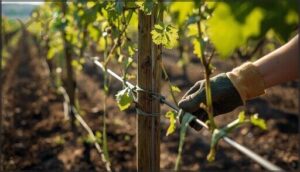 training young vines to supports training young vines to supports