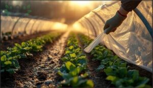 using row covers and hoops using row covers and hoops