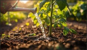 watering at the base of plants watering at the base of plants