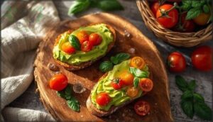 avocado toast with cherry tomatoes avocado toast with cherry tomatoes