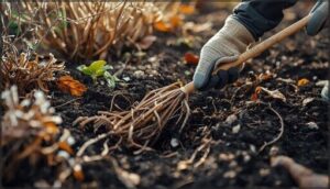 clearing weeds and dead plant material clearing weeds and dead plant material