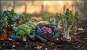 cool-weather brassicas (broccoli, cabbage, brussels sprouts) cool-weather brassicas (broccoli, cabbage, brussels sprouts)