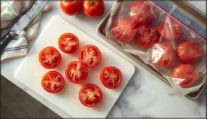 freezing halved tomatoes freezing halved tomatoes