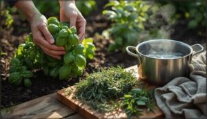 harvesting and preparing fresh herbs harvesting and preparing fresh herbs