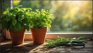 herbs (basil, parsley, chives) herbs (basil, parsley, chives)