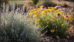 lavender, yarrow, and coneflower lavender, yarrow, and coneflower