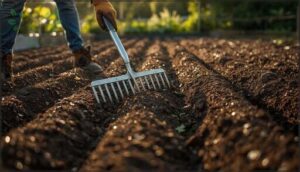 leveling and smoothing the garden bed leveling and smoothing the garden bed