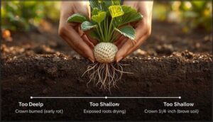 planting depth and crown placement planting depth and crown placement