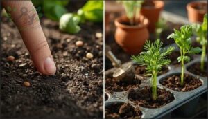 planting tiny vs. large herb seeds planting tiny vs. large herb seeds