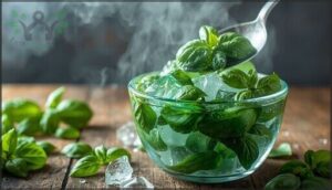 preparing and blanching basil for vibrant color preparing and blanching basil for vibrant color