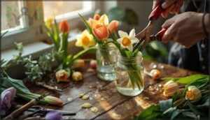 preparing spring flowers for arranging preparing spring flowers for arranging