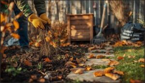 removing spent plants and debris removing spent plants and debris