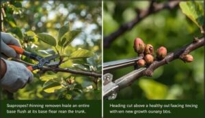 thinning cuts vs. heading cuts thinning cuts vs. heading cuts