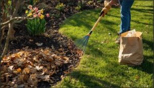 cleaning up leaves and lawn debris cleaning up leaves and lawn debris
