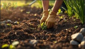 clearing rocks, weeds, and debris clearing rocks, weeds, and debris