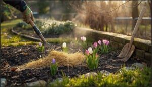 clearing winter mulch and protection clearing winter mulch and protection