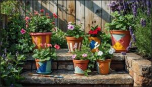 colorful painted pots and planters colorful painted pots and planters